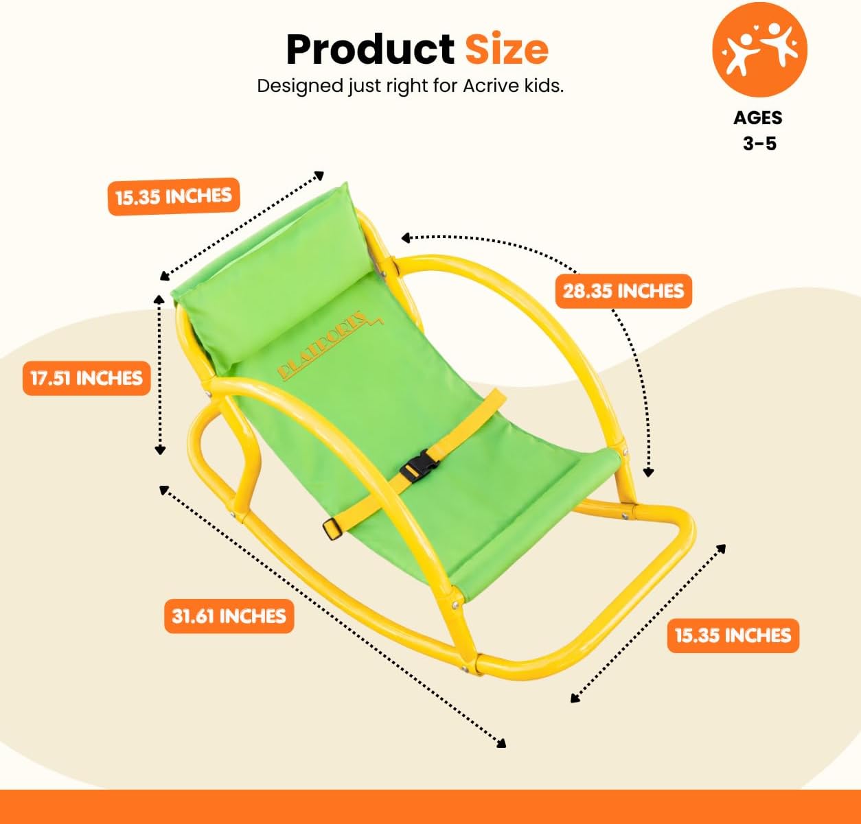 Calming Sensory Rocking Chair for Kids – Balance Seat for Focus, Relaxation & Play | Indoor Outdoor Therapy Chair for Autism, ADHD & Active Kids - Image 9