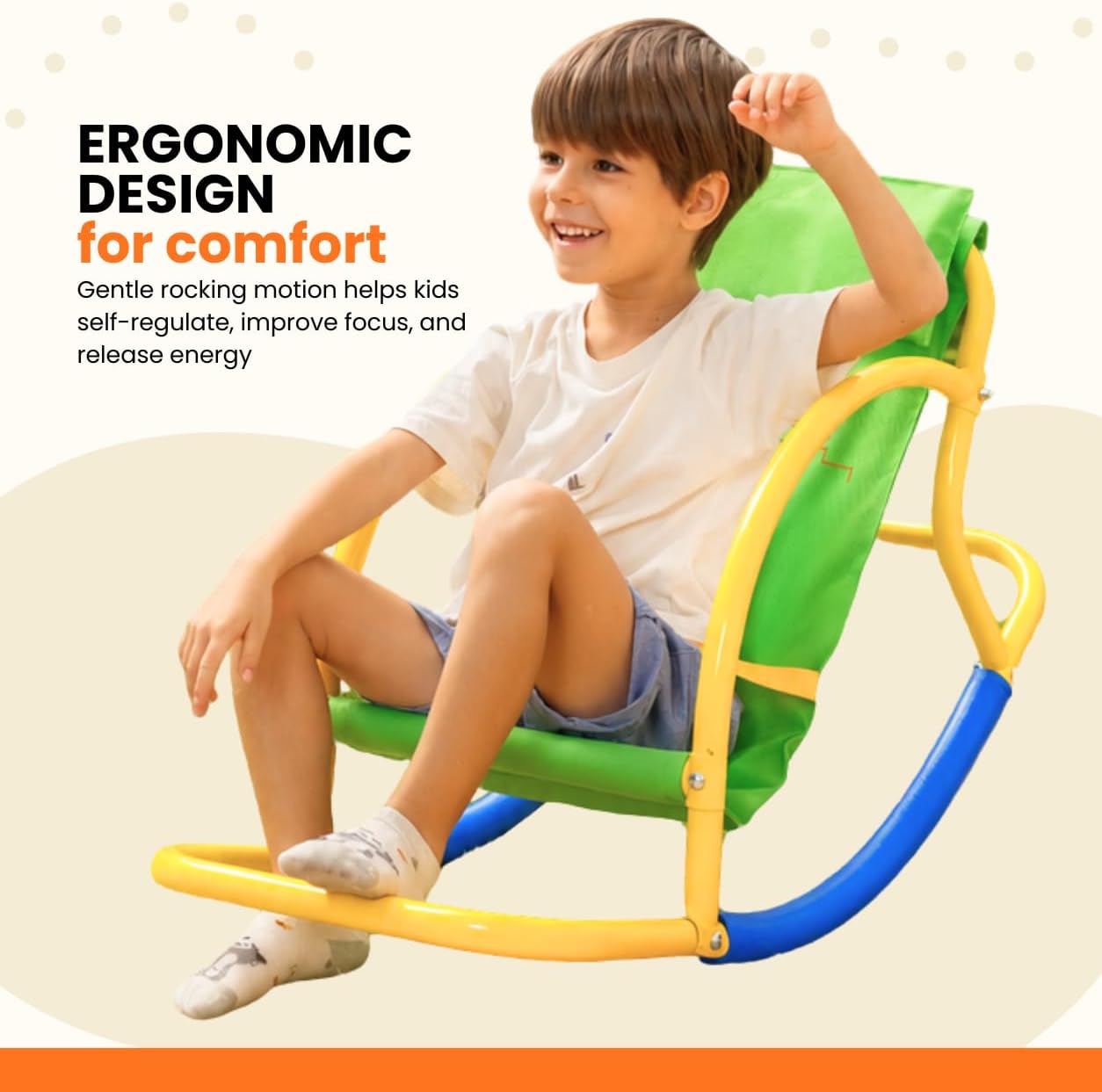 Calming Sensory Rocking Chair for Kids – Balance Seat for Focus, Relaxation & Play | Indoor Outdoor Therapy Chair for Autism, ADHD & Active Kids - Image 4