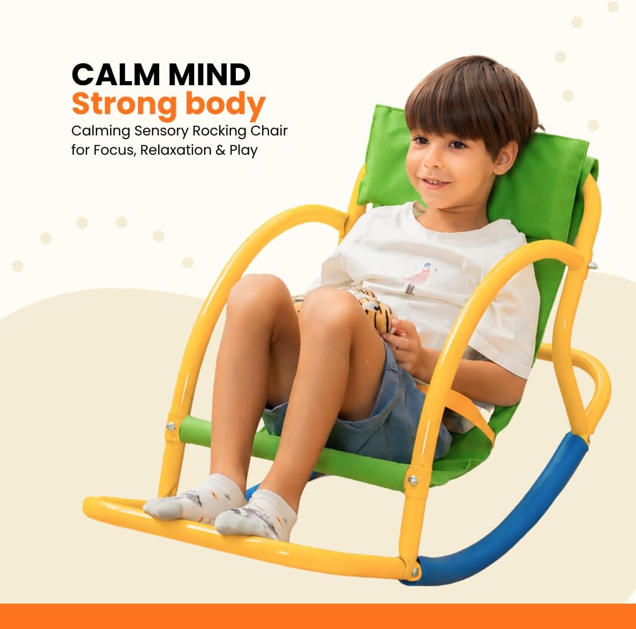 Calming Sensory Rocking Chair for Kids – Balance Seat for Focus, Relaxation & Play | Indoor Outdoor Therapy Chair for Autism, ADHD & Active Kids - Image 5