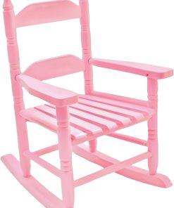 Child Rocking Chair for 3-6 Small Baby Kids Wooden Outdoor Furniture Indoor Living Room Lounge Bedroom Porch Patio Outside Pink - 1