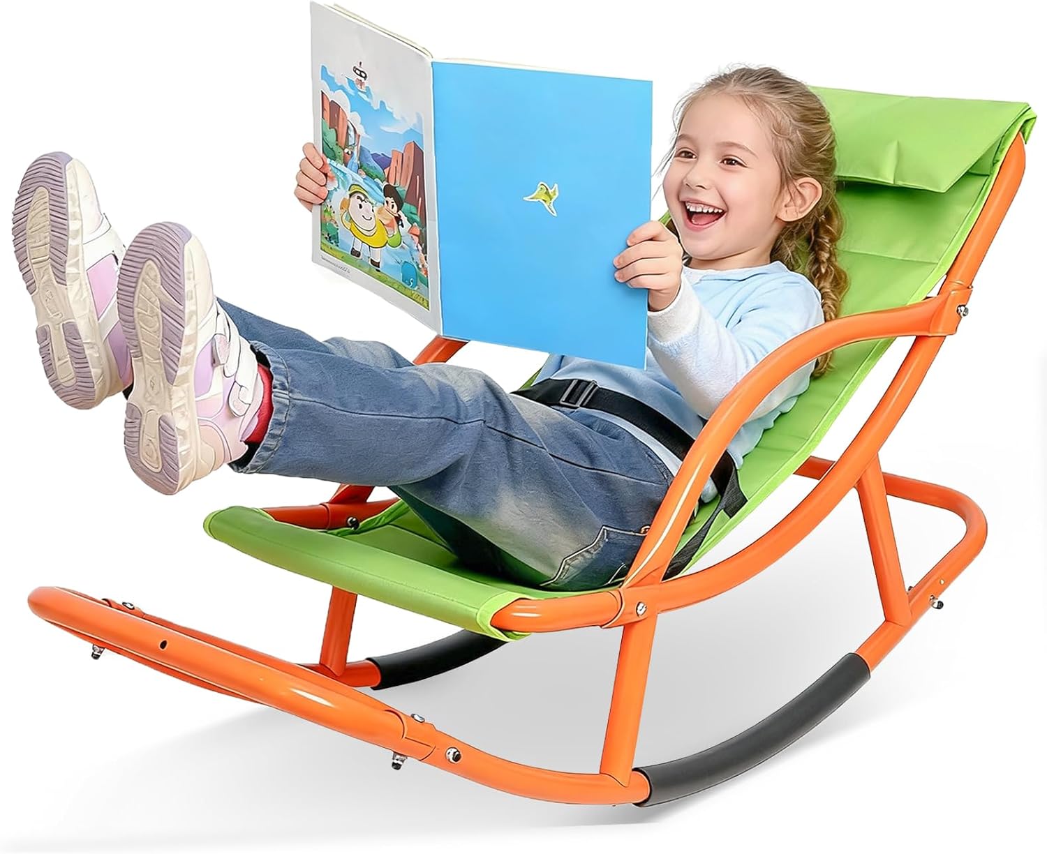 Large Size Kids Sensory Rocking Chair for Children Under 55 Inches Tall, Autism and ADHD Balance Seat Helps Kids Relax, Focus and Play, Indoor & Outdoor Rocker for Bedroom, Nursery and Sensory Room - 1